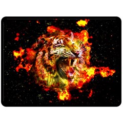 Fire Tiger Double Sided Fleece Blanket (large)  by stockimagefolio1