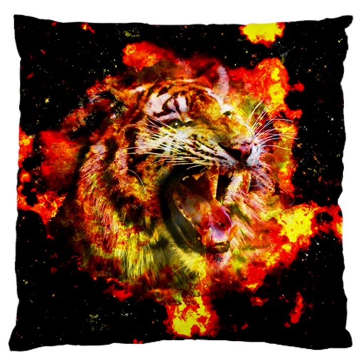 Fire tiger Standard Flano Cushion Case (One Side)