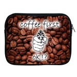 Coffee First, Ok Apple iPad 2/3/4 Zipper Cases Front