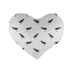 Exotic Birds Motif Pattern Standard 16  Premium Heart Shape Cushions by dflcprints