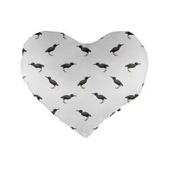 Exotic Birds Motif Pattern Standard 16  Premium Flano Heart Shape Cushions