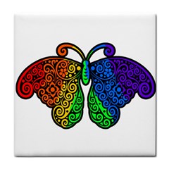 Rainbow Butterfly  Tile Coasters by Valentinaart