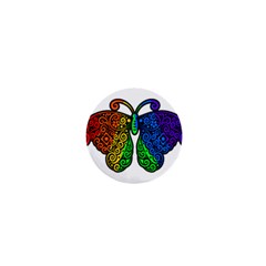 Rainbow Butterfly  1  Mini Buttons by Valentinaart