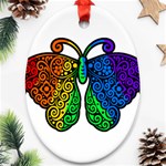 Rainbow butterfly  Ornament (Oval) Front