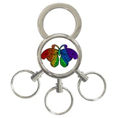 Rainbow Butterfly  3-ring Key Chains by Valentinaart