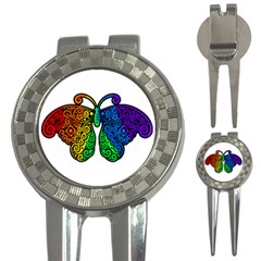 Rainbow Butterfly  3-in-1 Golf Divots by Valentinaart