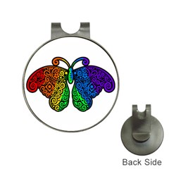 Rainbow Butterfly  Hat Clips With Golf Markers by Valentinaart