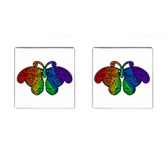 Rainbow Butterfly  Cufflinks (square) by Valentinaart