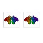 Rainbow butterfly  Cufflinks (Square) Front(Pair)