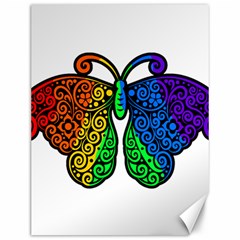 Rainbow Butterfly  Canvas 12  X 16   by Valentinaart