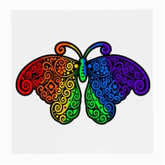 Rainbow Butterfly  Medium Glasses Cloth (2-side) by Valentinaart