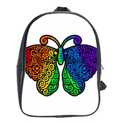 Rainbow Butterfly  School Bag (large) by Valentinaart