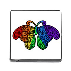 Rainbow Butterfly  Memory Card Reader (square) by Valentinaart