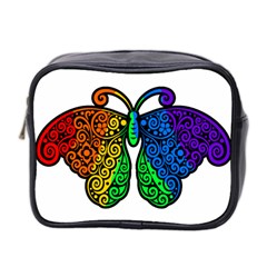 Rainbow Butterfly  Mini Toiletries Bag 2-side by Valentinaart