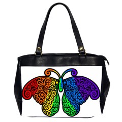 Rainbow Butterfly  Office Handbags (2 Sides)  by Valentinaart