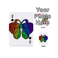 Rainbow Butterfly  Playing Cards 54 (mini)  by Valentinaart