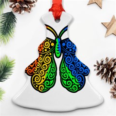 Rainbow Butterfly  Ornament (christmas Tree)  by Valentinaart