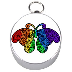 Rainbow Butterfly  Silver Compasses by Valentinaart