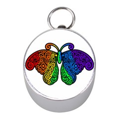 Rainbow Butterfly  Mini Silver Compasses by Valentinaart