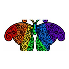 Rainbow Butterfly  Satin Wrap by Valentinaart