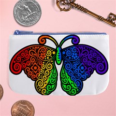 Rainbow Butterfly  Large Coin Purse