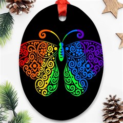 Rainbow Butterfly  Ornament (oval) by Valentinaart