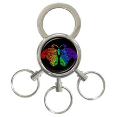 Rainbow Butterfly  3-ring Key Chains by Valentinaart