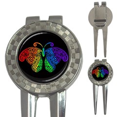 Rainbow Butterfly  3-in-1 Golf Divots by Valentinaart