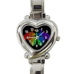 Rainbow Butterfly  Heart Italian Charm Watch by Valentinaart