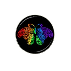 Rainbow Butterfly  Hat Clip Ball Marker (4 Pack) by Valentinaart