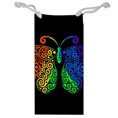 Rainbow Butterfly  Jewelry Bag by Valentinaart