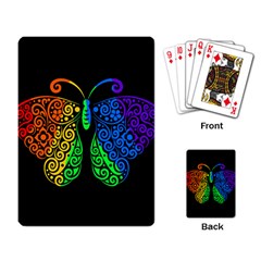 Rainbow Butterfly  Playing Card by Valentinaart