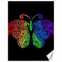 Rainbow Butterfly  Canvas 12  X 16   by Valentinaart