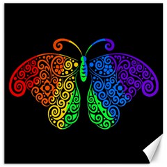 Rainbow Butterfly  Canvas 20  X 20   by Valentinaart