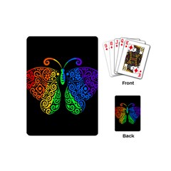 Rainbow Butterfly  Playing Cards (mini)  by Valentinaart