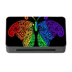 Rainbow Butterfly  Memory Card Reader With Cf by Valentinaart