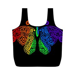 Rainbow Butterfly  Full Print Recycle Bags (m)  by Valentinaart