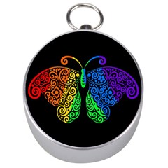 Rainbow Butterfly  Silver Compasses by Valentinaart