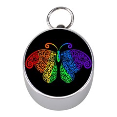 Rainbow Butterfly  Mini Silver Compasses by Valentinaart