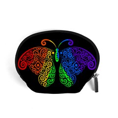 Rainbow Butterfly  Accessory Pouches (small)  by Valentinaart