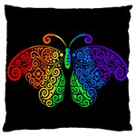 Rainbow butterfly  Large Flano Cushion Case (One Side) Front