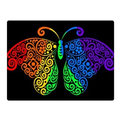 Rainbow Butterfly  Double Sided Flano Blanket (mini)  by Valentinaart