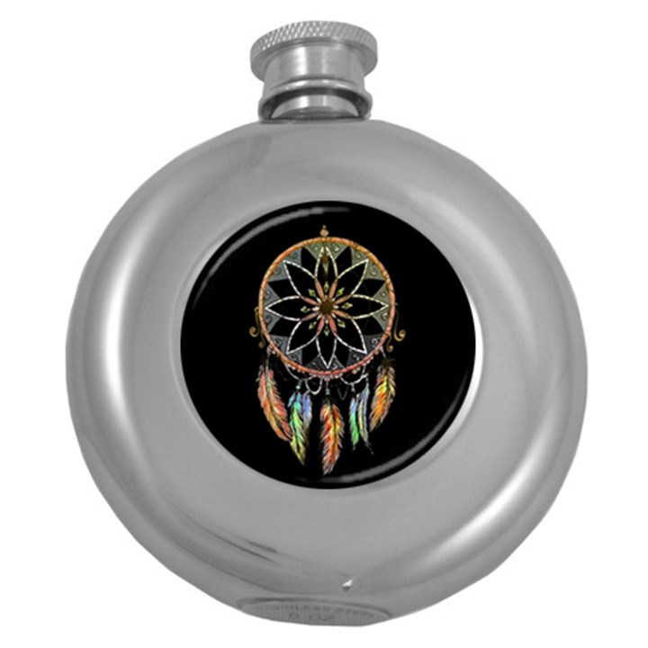 Dreamcatcher  Round Hip Flask (5 oz)