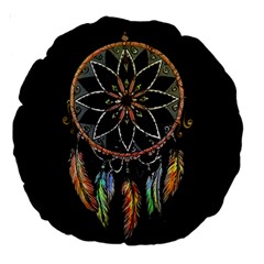 Dreamcatcher  Large 18  Premium Round Cushions by Valentinaart