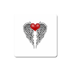 Angel Heart Tattoo Square Magnet by Valentinaart