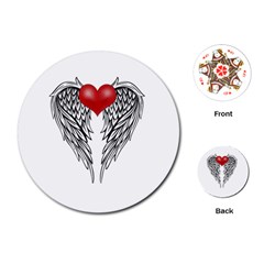 Angel Heart Tattoo Playing Cards (round)  by Valentinaart