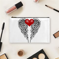 Angel Heart Tattoo Cosmetic Bag (medium)  by Valentinaart