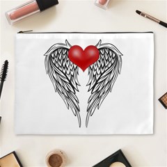 Angel Heart Tattoo Cosmetic Bag (xl) by Valentinaart