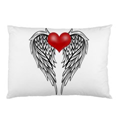 Angel Heart Tattoo Pillow Case (two Sides) by Valentinaart