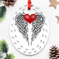 Angel Heart Tattoo Ornament (oval Filigree) by Valentinaart